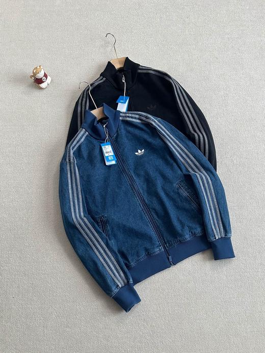 Ad 26春季新品三叶草男女情侣款复古牛仔运动上衣外套 商品图3