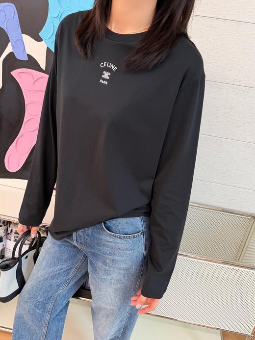 赛琳 2026春夏刚需神款✨ 简约刺绣长袖打底衫（MM） 商品图7