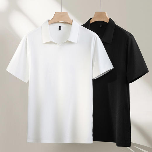 【DPF】大依优型大码男装夏季冰丝小V领短袖POLO衫商务休闲百搭上衣T恤 商品图1