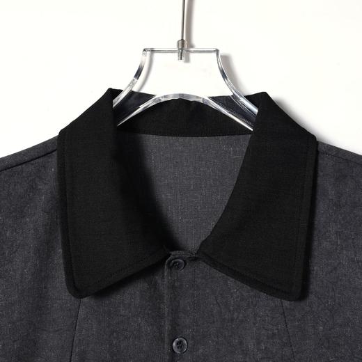 SDSA男装2026新款高贵轻奢韩系铆钉拼接翻领短袖衬衫百搭时尚上衣 商品图2