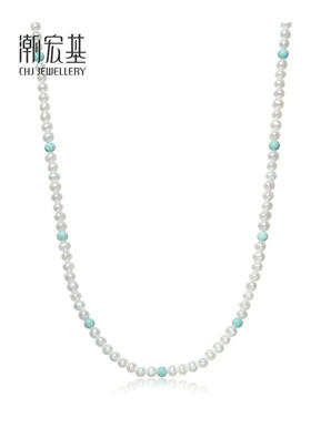 XXK33700208YXX400000 潮宏基CHJ 轻法式18k金珍珠项链彩金颈饰淡水珠简约时尚礼物女