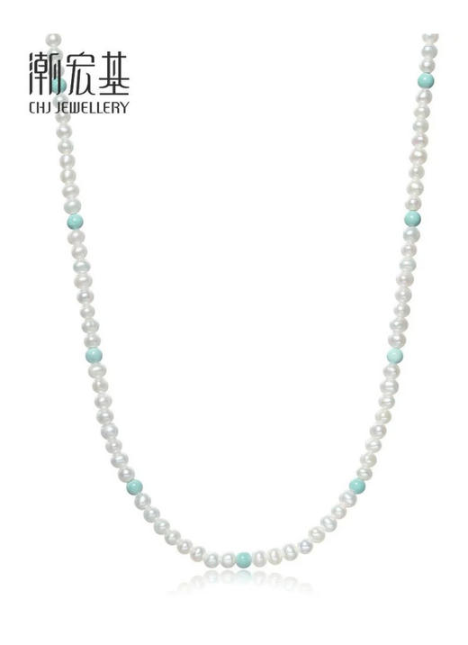 XXK33700208YXX400000 潮宏基CHJ 轻法式18k金珍珠项链彩金颈饰淡水珠简约时尚礼物女 商品图0