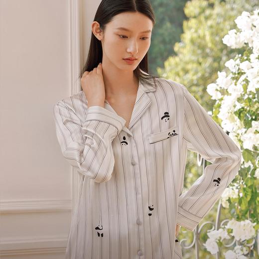 真丝萌趣条纹印花衣裤套 商品图1