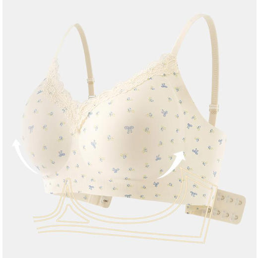 【59.9元2件文胸吊带】法式甜美蕾丝边小印花裹胸聚拢文胸-纪念日百货门店同款169649921 商品图7