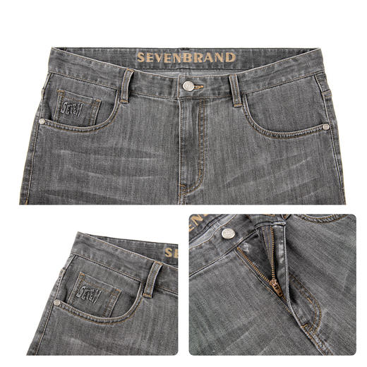 【经典牛仔】柒牌牛仔短裤2026夏季新款男士休闲时尚潮流牛仔裤 130H72880 商品图3