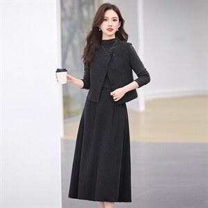 高级感时尚休闲套装裙新款轻熟风气质优雅马甲半身裙四件套 商品图3