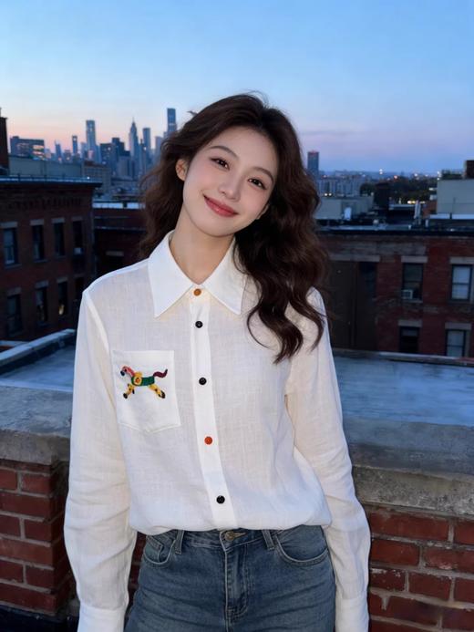 刺绣亚麻衬衣，老钱风高级感，把松弛感焊在身上【G】 商品图3
