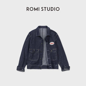 ROMI STUDIO“赤耳牛仔”精梳棉原纱染色工装廓形外套 RWCAW86695