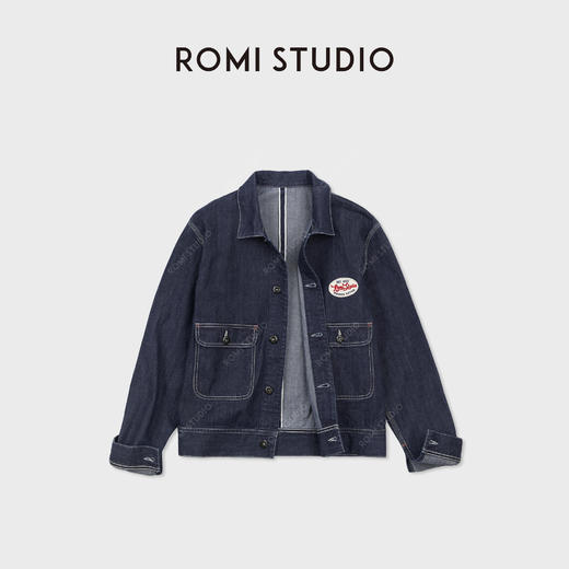 ROMI STUDIO“赤耳牛仔”精梳棉原纱染色工装廓形外套 RWCAW86695 商品图0