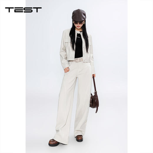 春上新甜酷修身显瘦气质百搭PU皮夹克2261049 商品图2