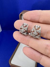 【日本溯源之旅】 18k金钻石蕾丝耳夹 设计师款 蕾丝镂空工艺 南非钻石 1.4ct  大小耳垂皆可戴 经典弹力夹 7.4g  （展会产品拍下后不支持7天无理由退换货）