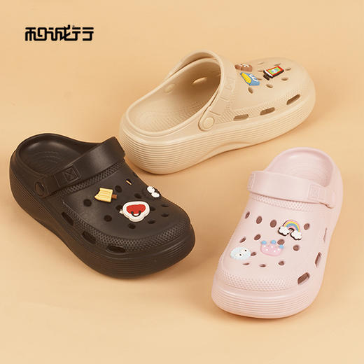 和诚行2026夏季新款外穿舒适百搭可爱松糕底包头女式休闲拖鞋0470215 商品图0