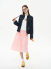 heris/H61124/粉色百褶压皱肌理 打揽松紧腰两穿设计 A字伞裙抹胸上衣 商品缩略图3
