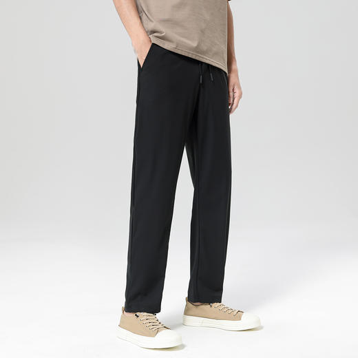 gxgjeans男装26夏款时尚抽绳休闲裤男士日常百搭轻薄透气直筒垂感长裤男K&C 商品图4