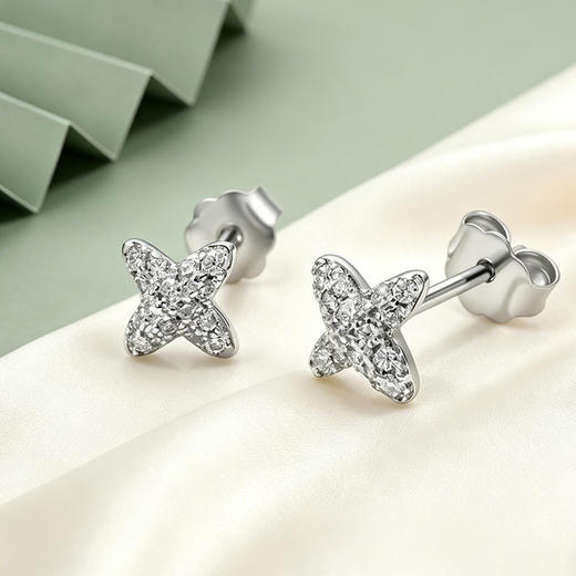 【宏艺珠宝】迷你·桃心蜜语·银s925耳饰 商品图1