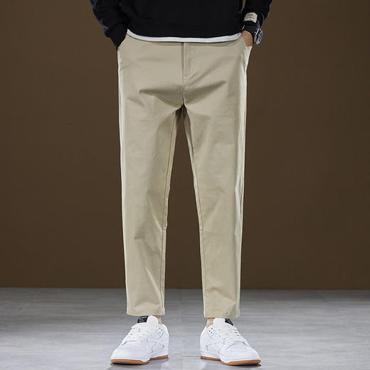 【DYG】大依优型大码男装春季九分裤修身休闲小脚裤百搭轻商务棉质休闲裤 商品图1