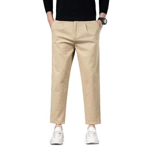 【DYG】大依优型大码男装春秋轻商务九分休闲裤修身纯色简约棉质休闲裤 商品图4