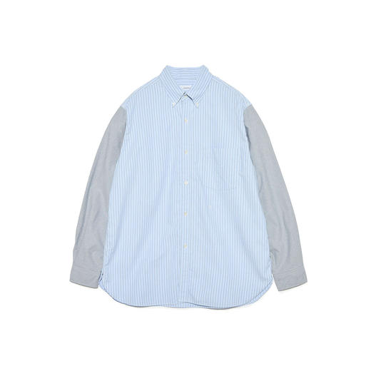 nanamica Button Down Stripe Storm 机能性面料复古拼色长袖衬衫 商品图3
