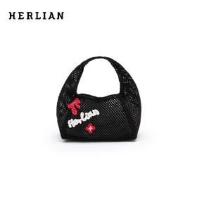 HERLIAN 2026年春季新品蝴蝶结仿手绣刺绣标镂空女士手提包