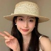 小清新田园风时尚百搭平顶蕾丝遮阳帽女草编出游太阳帽子防晒大檐 商品缩略图1