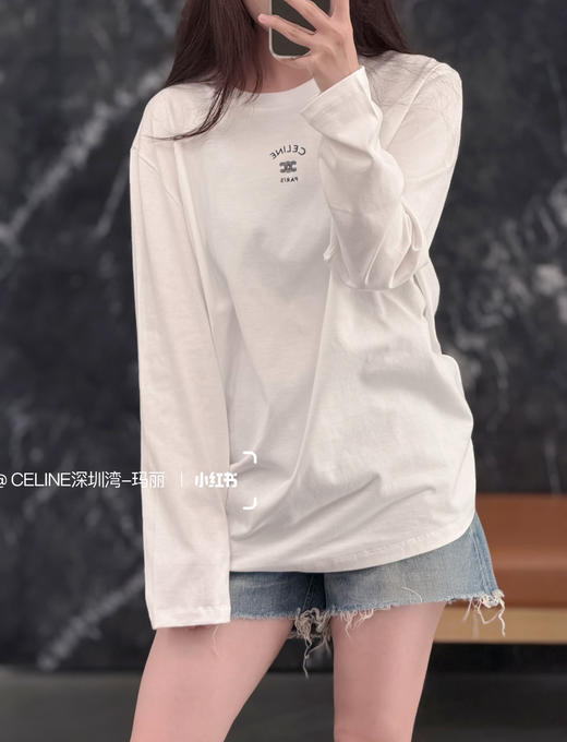 赛琳 2026春夏刚需神款✨ 简约刺绣长袖打底衫（MM） 商品图8