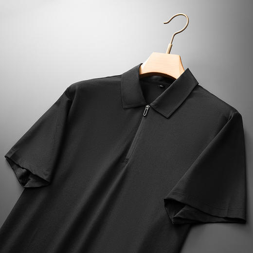 【DDS】【新疆棉】大依优型大码男装半拉链短袖POLO衫纯色百搭休闲上衣 商品图2
