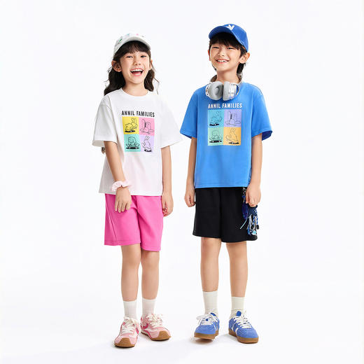 男女童全腰针织中裤夏季新款安奈儿童装EM626607 商品图6