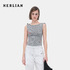 HERLIAN 2026年夏季新品签字系列条纹女士无袖绑带百搭时尚T恤 商品缩略图0