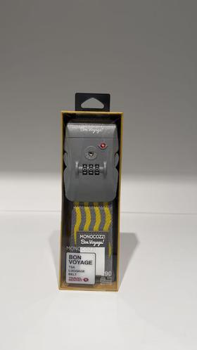 【订单实付低于299元，不发货】MONOCOZZI - BON VOYAGE系列 TSA认可锁行李带（黄/灰色）男  4895199108790-F .