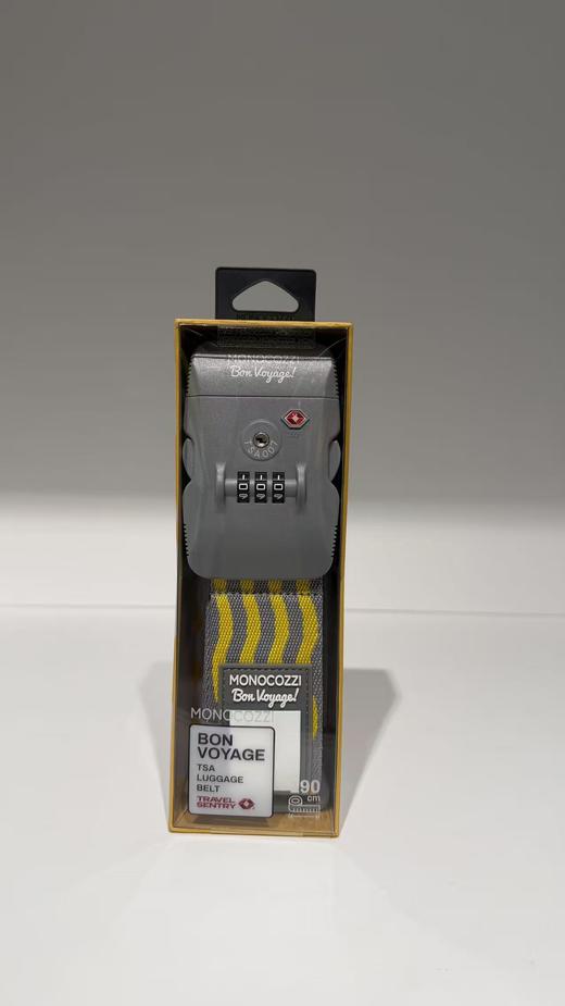 【订单实付低于299元，不发货】MONOCOZZI - BON VOYAGE系列 TSA认可锁行李带（黄/灰色）男  4895199108790-F . 商品图0