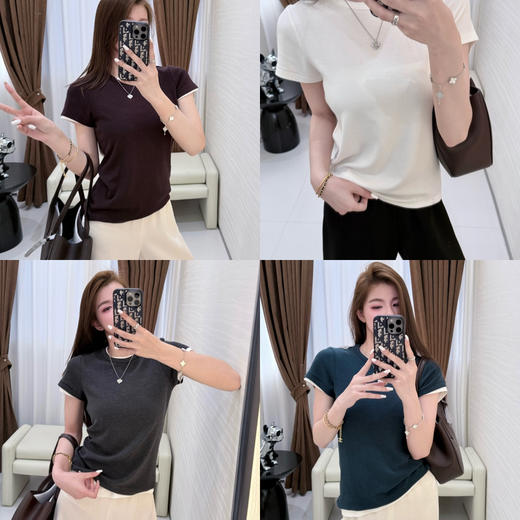 41-6 极限特惠48H 本月主推 5K+同源面料 TR极简纯色 基础款 女士圆领短袖T恤 商品图0