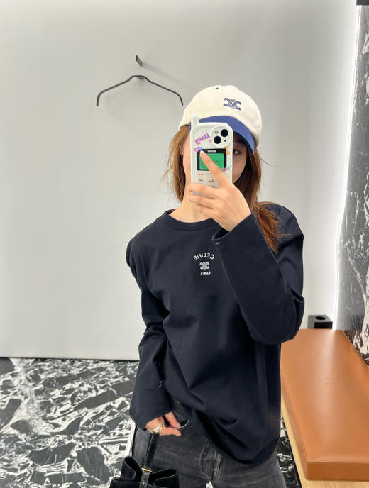 赛琳 2026春夏刚需神款✨ 简约刺绣长袖打底衫（MM） 商品图8