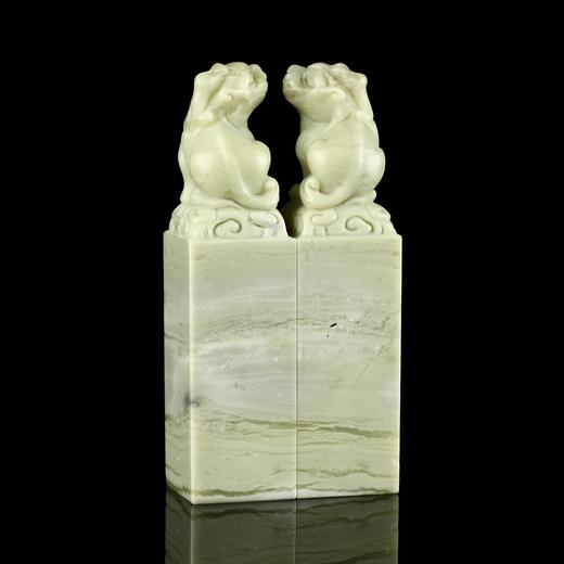 孤品18031青田石情侣对章古兽钮 3.0*3.0*11.8cm 商品图3