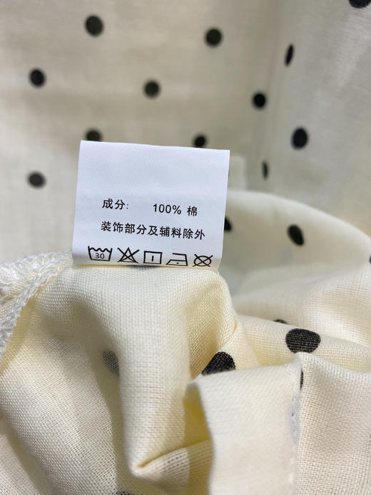 松植屋女款波点圆领七分袖九分裤纯棉纱布睡衣套装 商品图4
