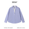 SDSA男装2026新款高贵轻奢韩系撞色拼接翻领长袖衬衫百搭套头上衣 商品缩略图0