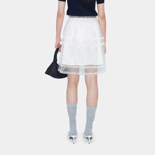 HERLIAN 2026年夏季新品多层花边蝴蝶结叠纱裙中长款女蓬蓬裙半裙 商品图2