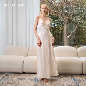 Solo seta25姆米重磅真丝睡裙女士纯色桑蚕丝V领吊带裙2026春夏
