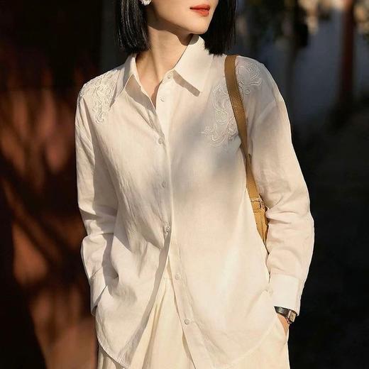 LPIUTY亚麻棉重工刺绣衬衫|精致高级显气质，挺阔有型，百搭不挑人 商品图3