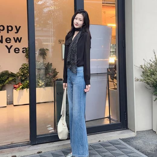 火桐hooton 海蓝港风 四面弹筒喇牛仔裤 商品图5