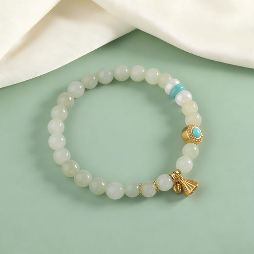 【宏艺珠宝】玉润呈吉·银s925和田玉手串 商品图1