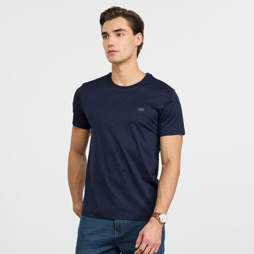 德鲨鲨鱼棉质短袖圆领T恤男2026夏季新款休闲舒适上衣百搭打底衫 商品图1