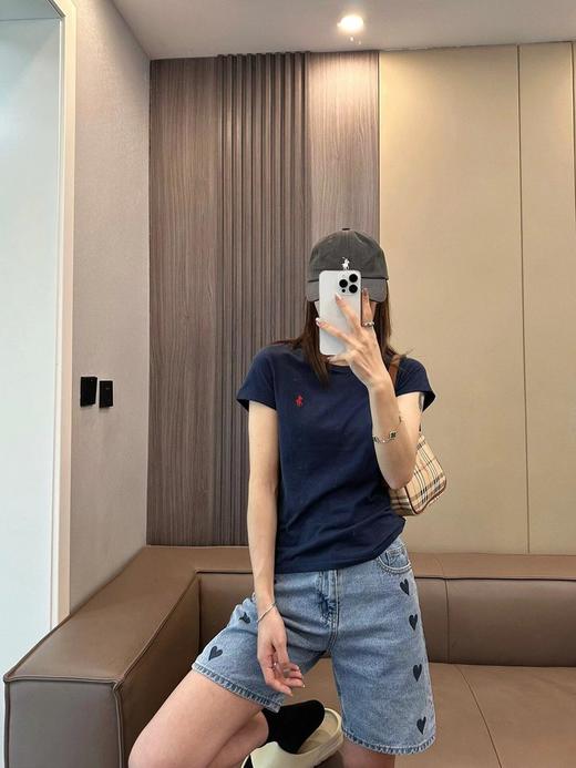 撤货清仓59元2件！！！拉夫同款经典刺绣女款小短袖    春夏纯棉九色打底衫 商品图2