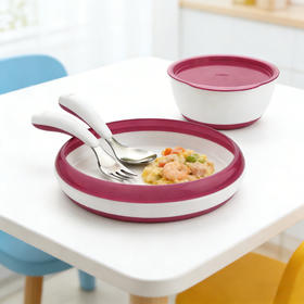 美国OXO ToTO婴幼儿叉勺盘碗餐具四件套