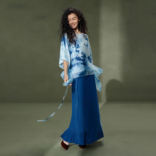 【林栖设计小店】植物染色|手工金线人丝提花拼飞片2026夏新款衬衫上衣 商品图4