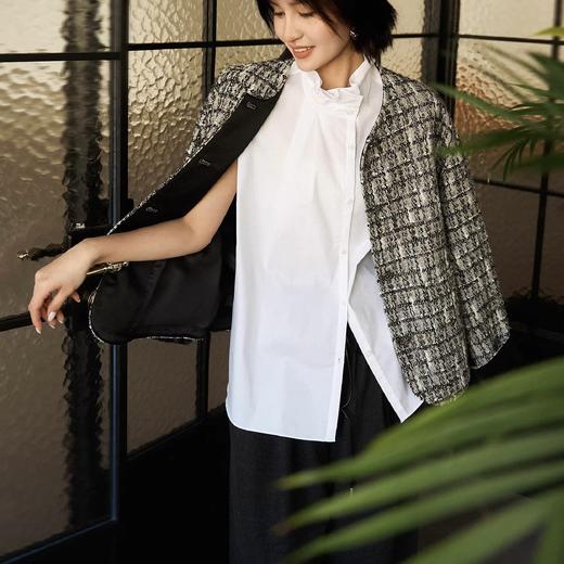 卷卷紫复古宫廷风荷叶领无袖衬衣 面料顺滑柔软透气 宽松无袖设计显瘦舒适 温柔俏皮荷叶领增添设计感 单穿叠穿都出色 商品图5