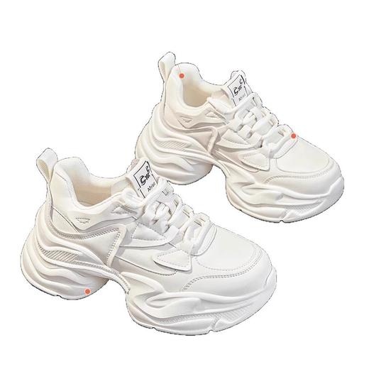 真皮厚底增高小个子老爹鞋女鞋春夏季新款轻便休闲运动鞋 商品图4