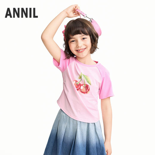 【实体店同款】女童短袖针织衫夏季新款安奈儿童装AG621243 商品图2