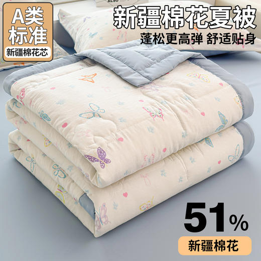 【可溯源！A类云感夏凉被】a类卡通儿童新疆棉花夏被 学生宿舍可机洗夏凉被 空调被礼品薄被子 商品图1