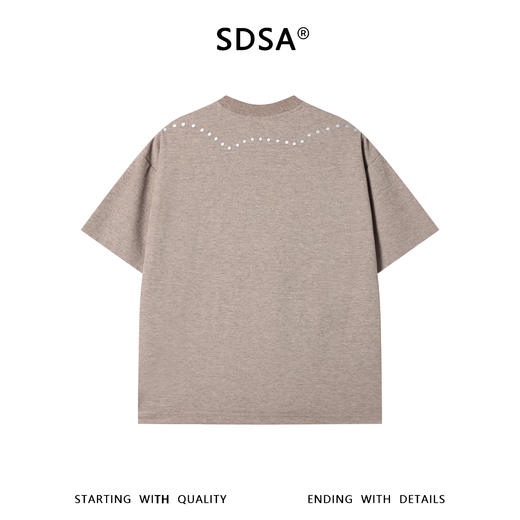 SDSA男装2026新款高贵轻奢美式复古铆钉圆领短袖T恤百搭高街上衣 商品图1