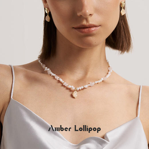 AmberLollipop安铂洛利 流光至境系列天然珍珠水晶吊坠项链 商品图7